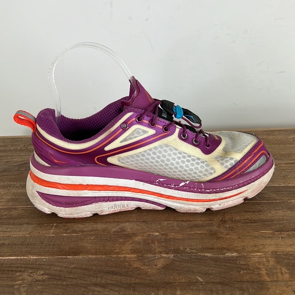 Hoka One One Shoes Hoka One One Pink Orange White Bondi 3 Athletic